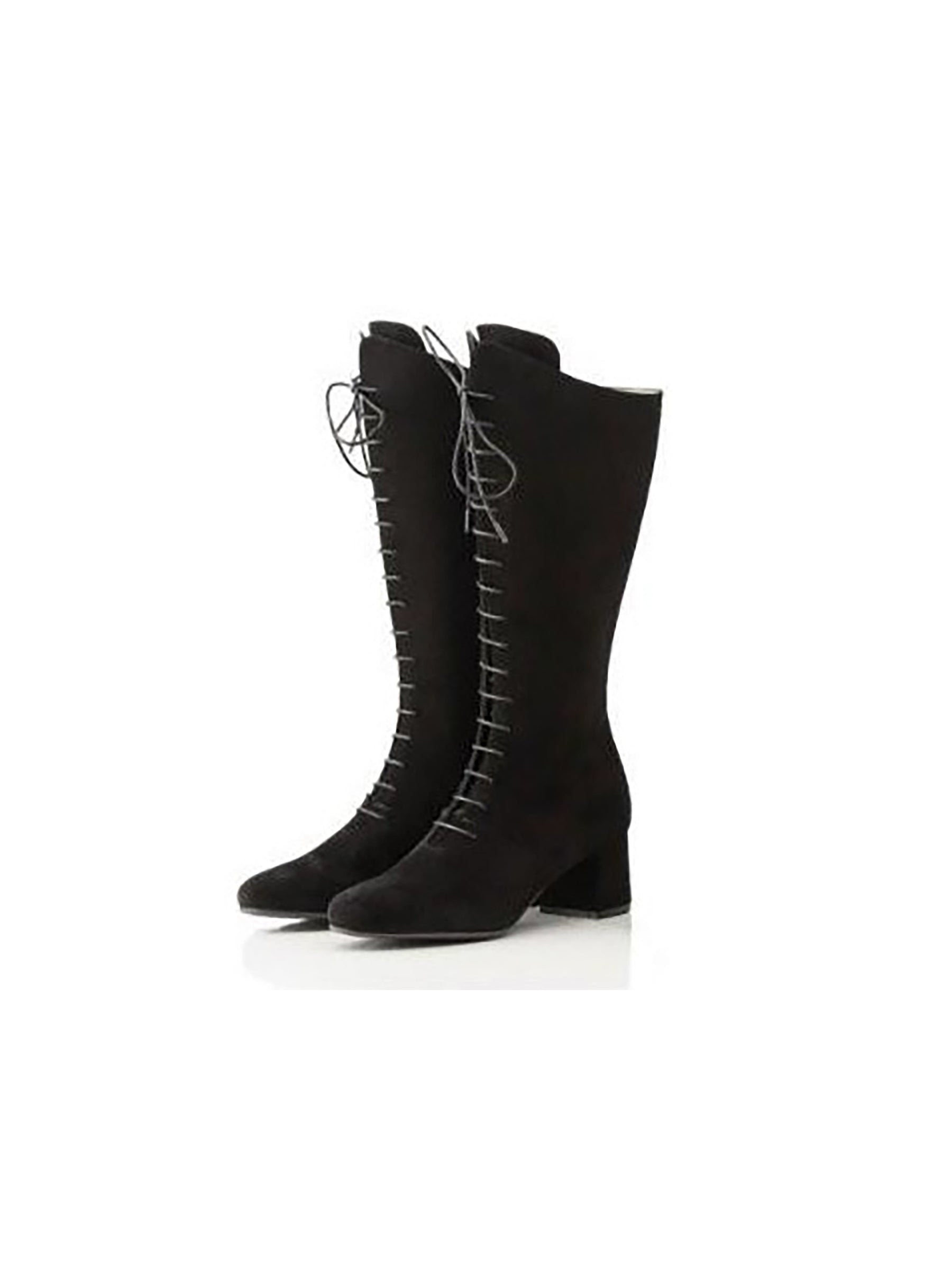 dirndl+bua Damen Stiefel Ziegenvelour Schwarz