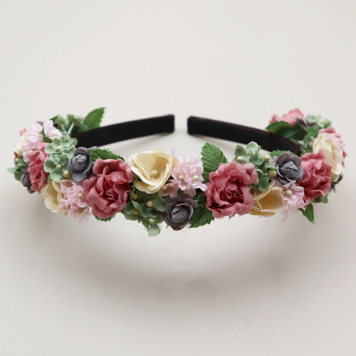 Rasp Blüten Rosen Haarreifen Rosa Grün