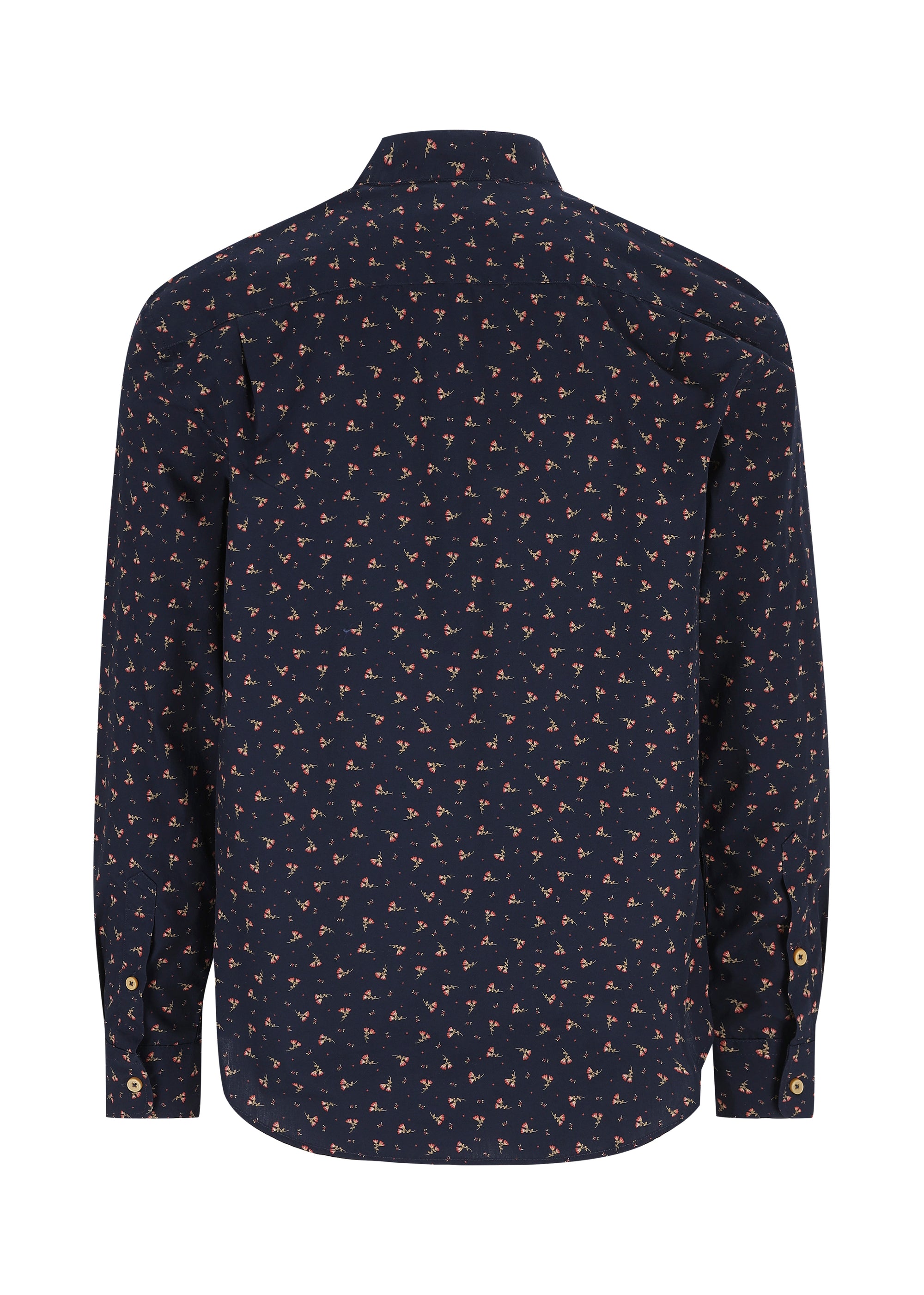 Luis Trenker Herren Hemd Lubernet Micro Muster Blau