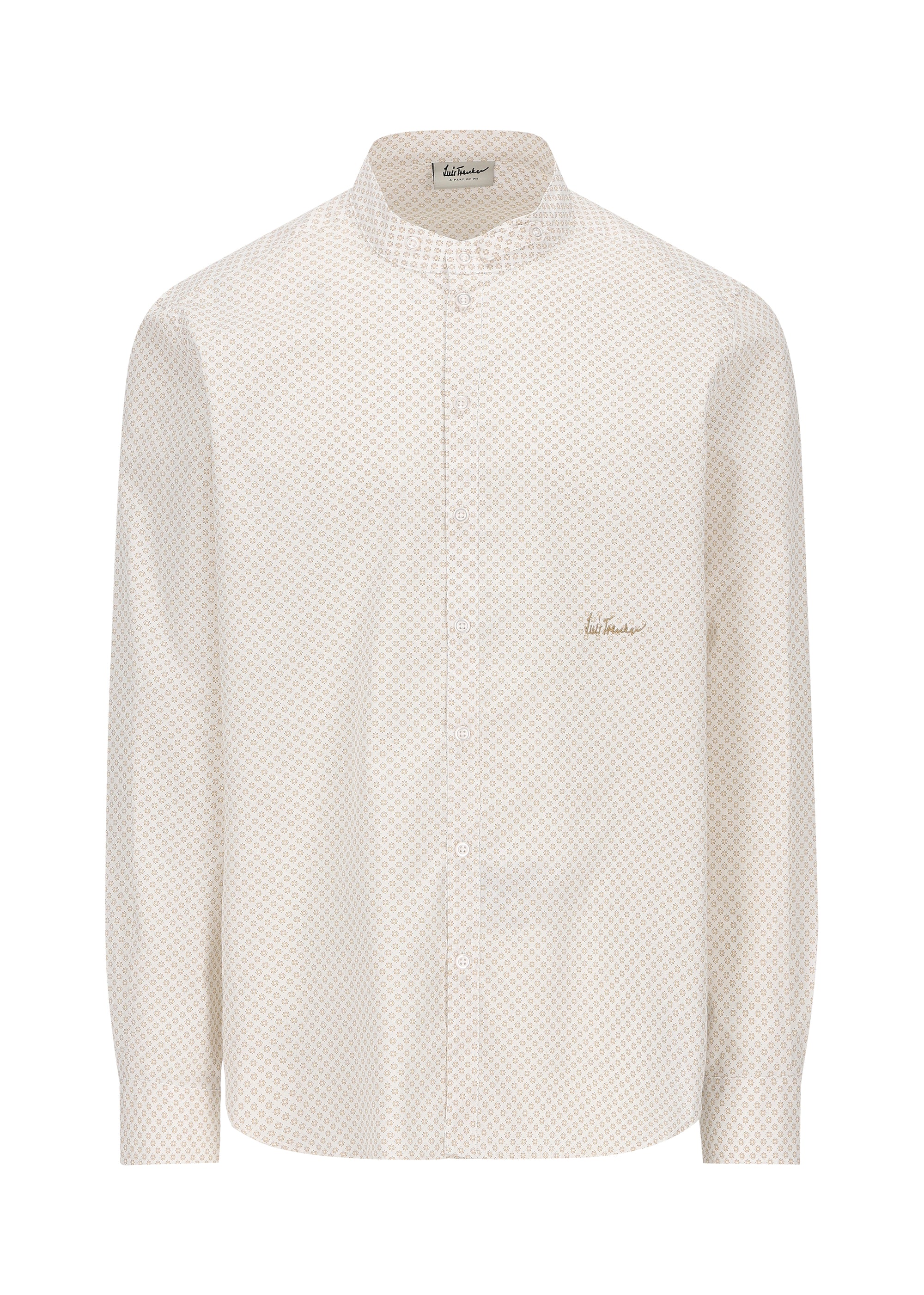 Luis Trenker Herren Hemd Lubernet Micro Muster Chapagne