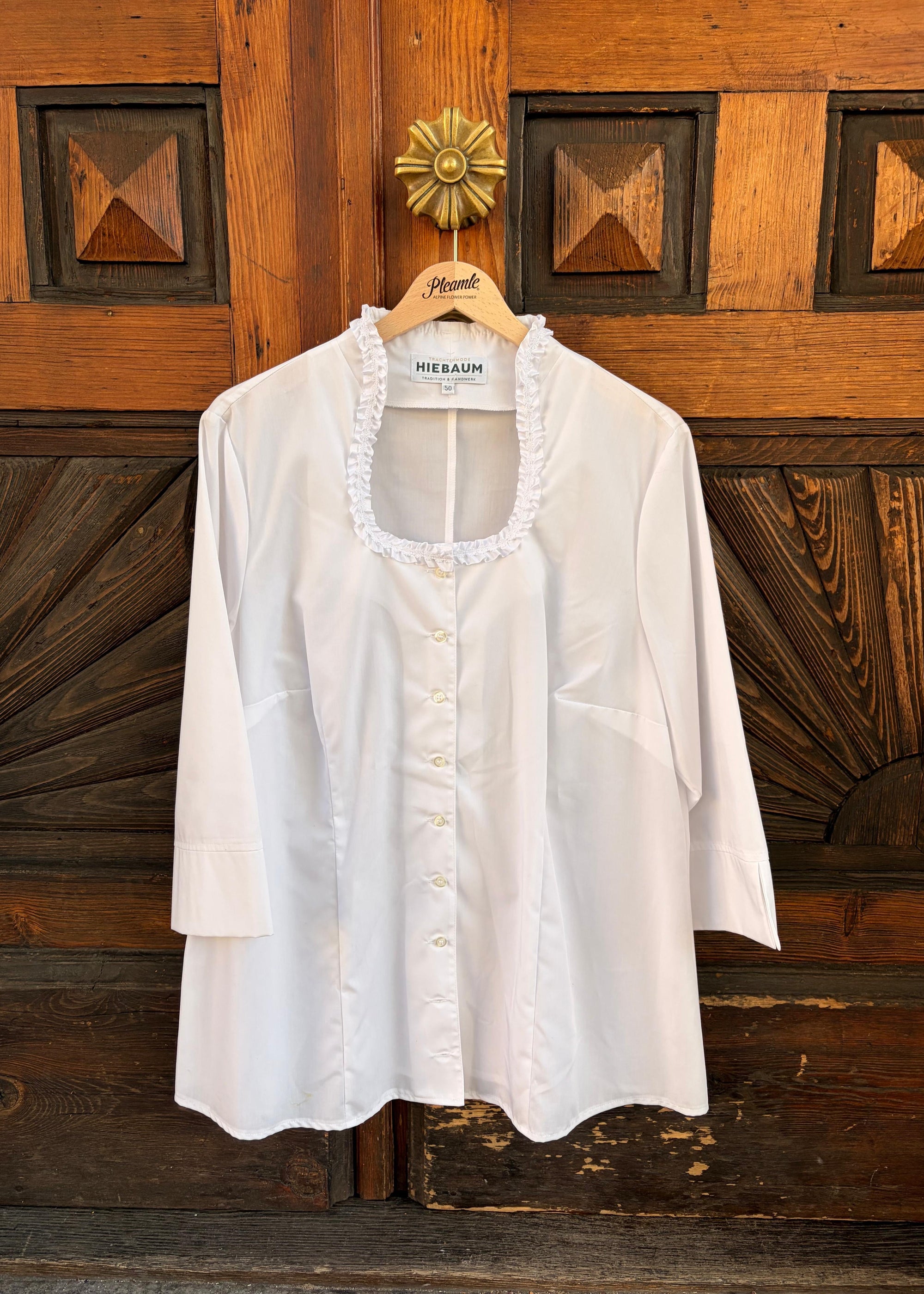 Hiebaum Bluse Weiß Langarm