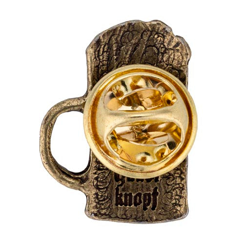 Gaudiknopf Bierkrug Altmessing
