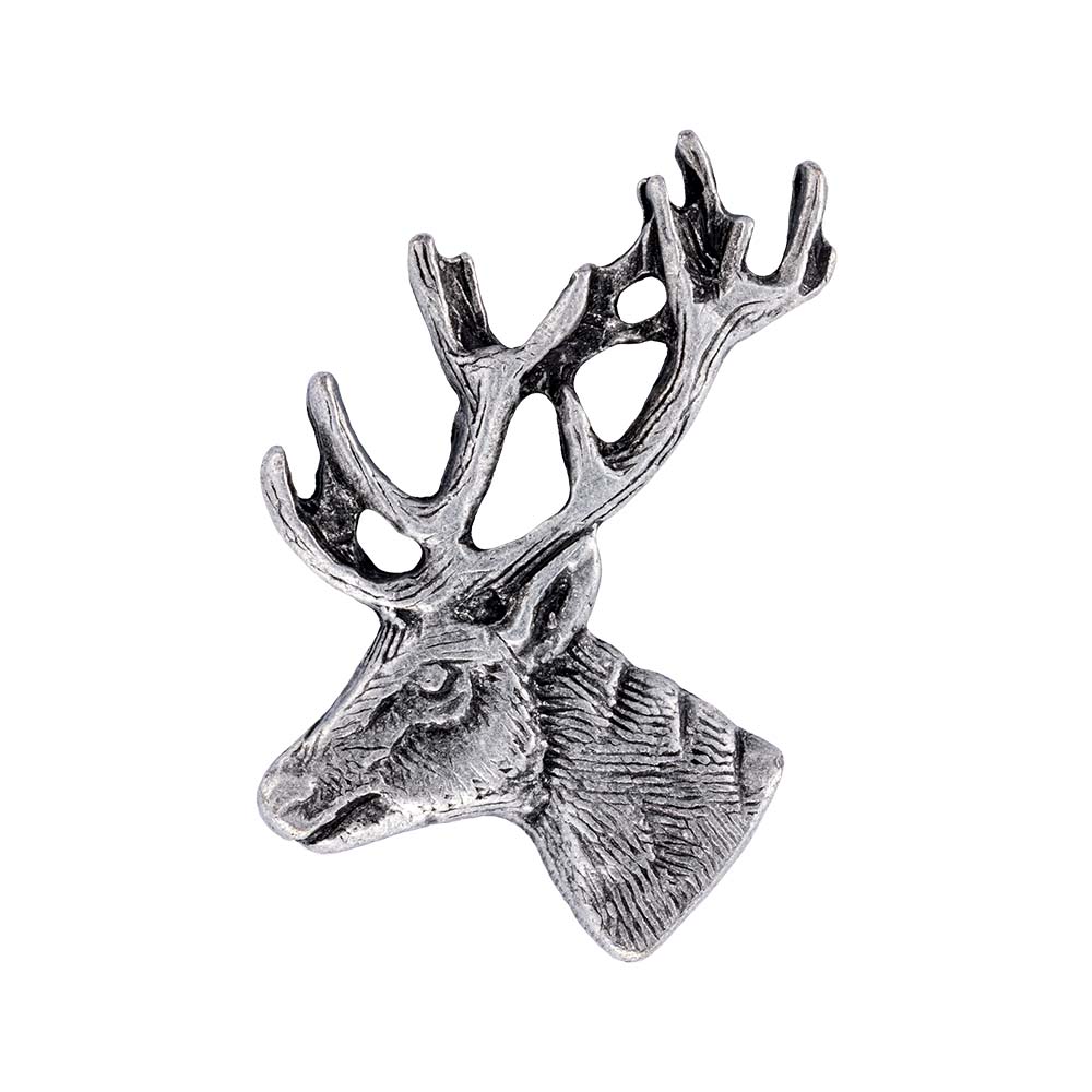 Gaudiknopf Hirsch Pin Altsilber