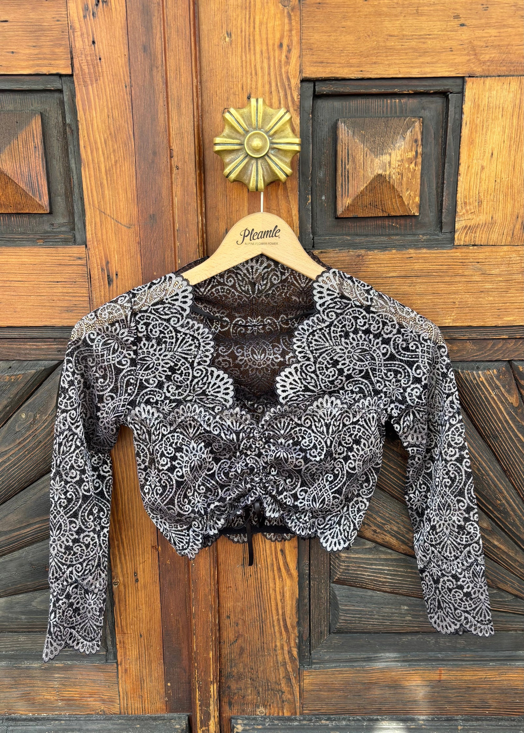 My Choice Dirndlbluse Delila schwarz/silber