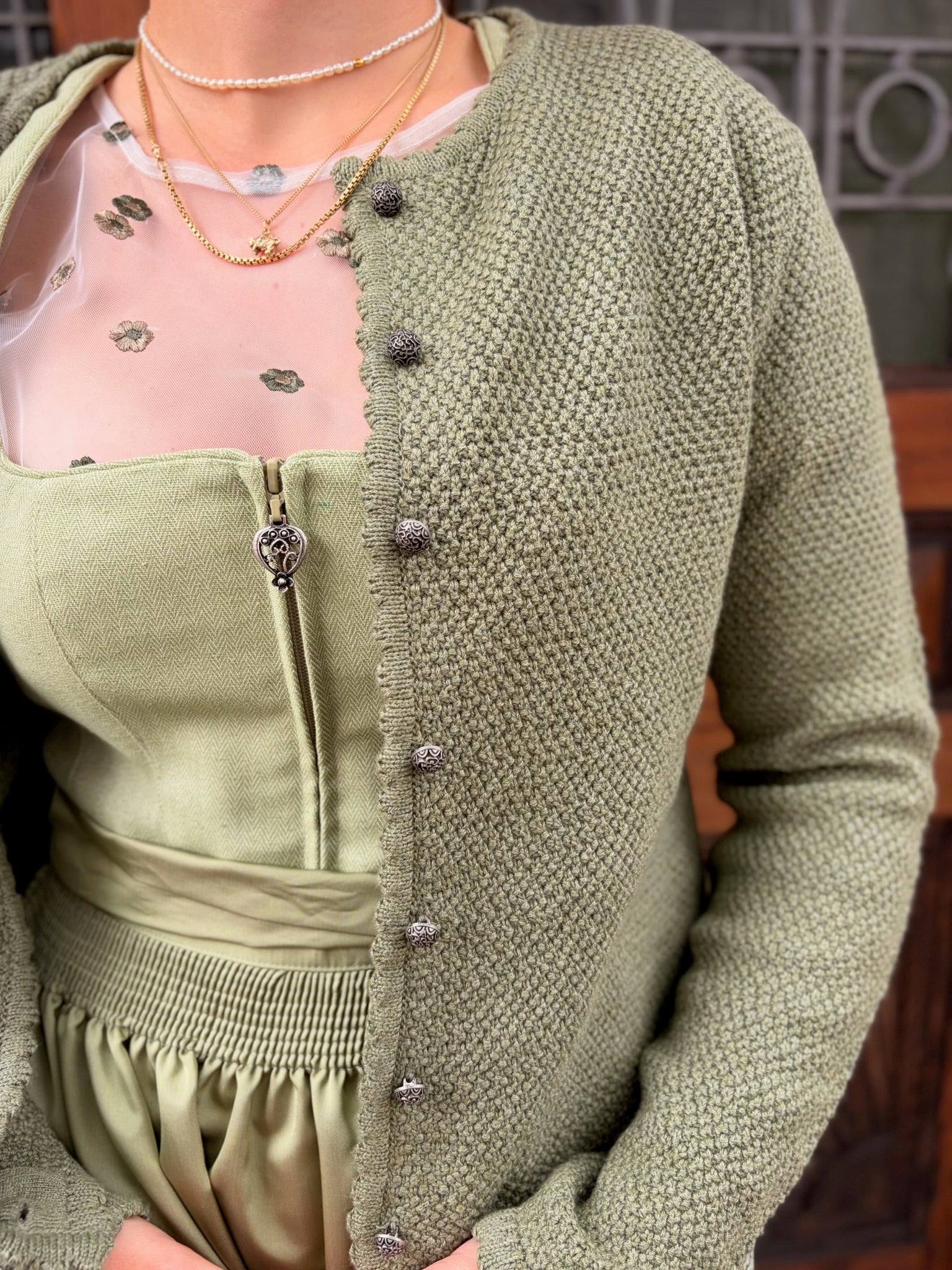 Marjo Damen Strickjacke Vilseck Pinie