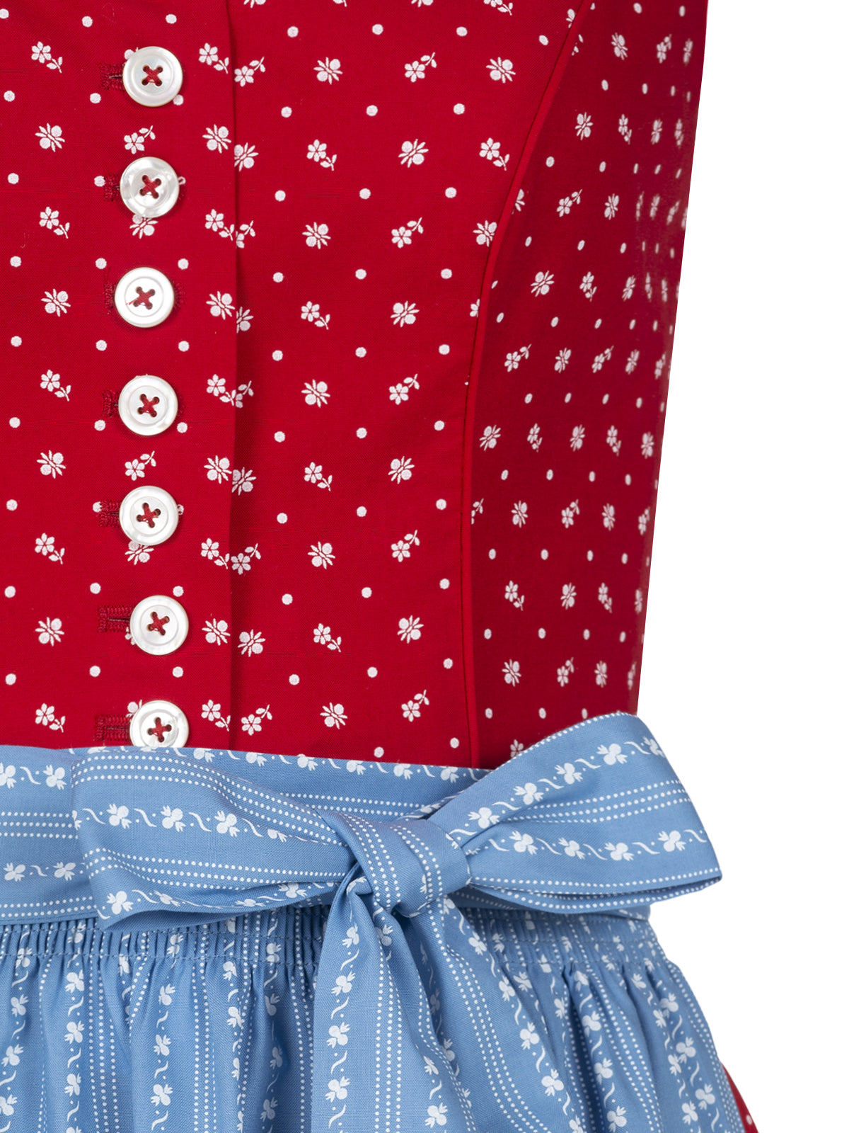 Pleamle Blaudruck Dirndl Rot 70cm