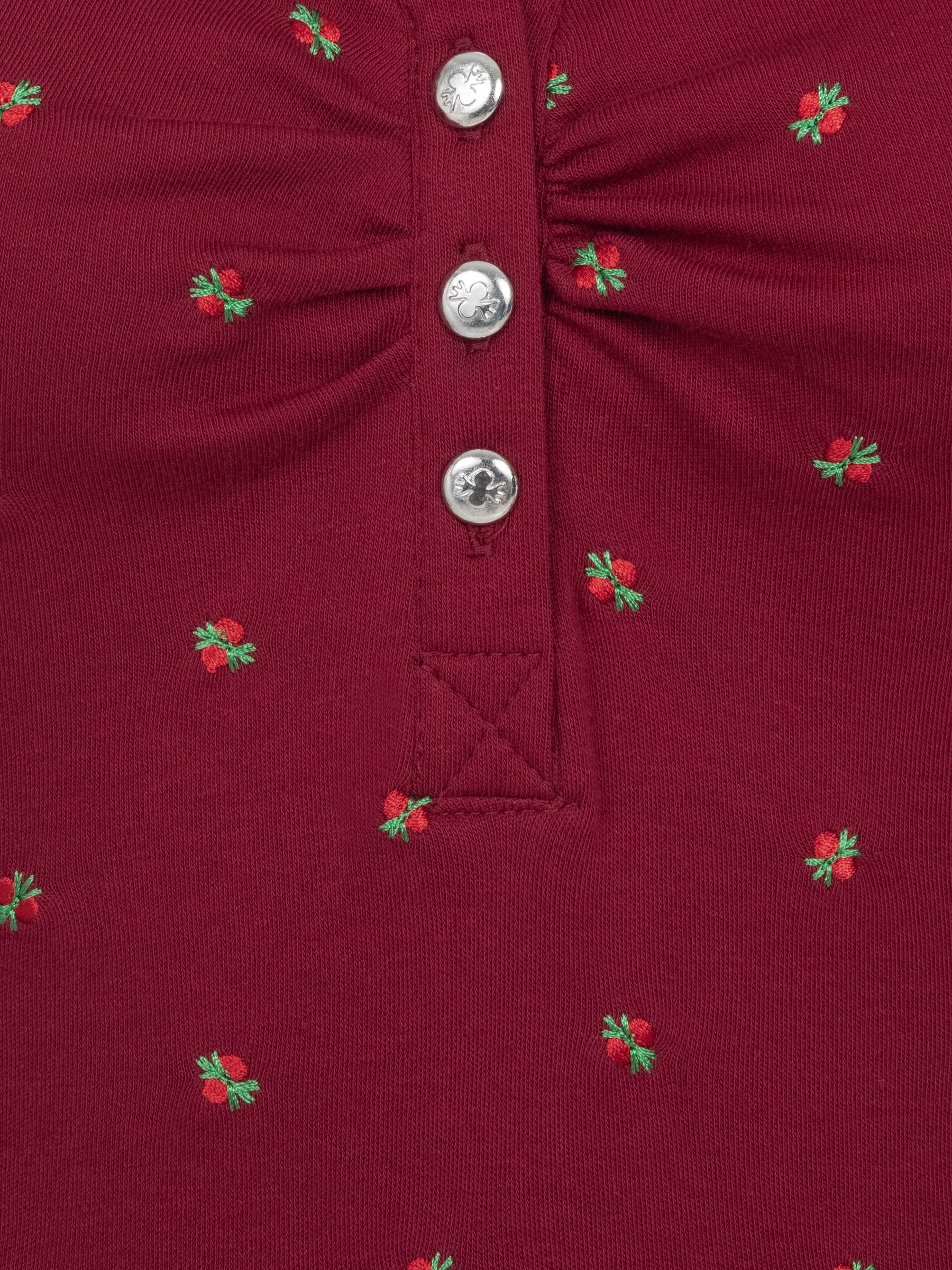 Pleamle Damen Polo Gezogene Knopfleiste Weinrot original