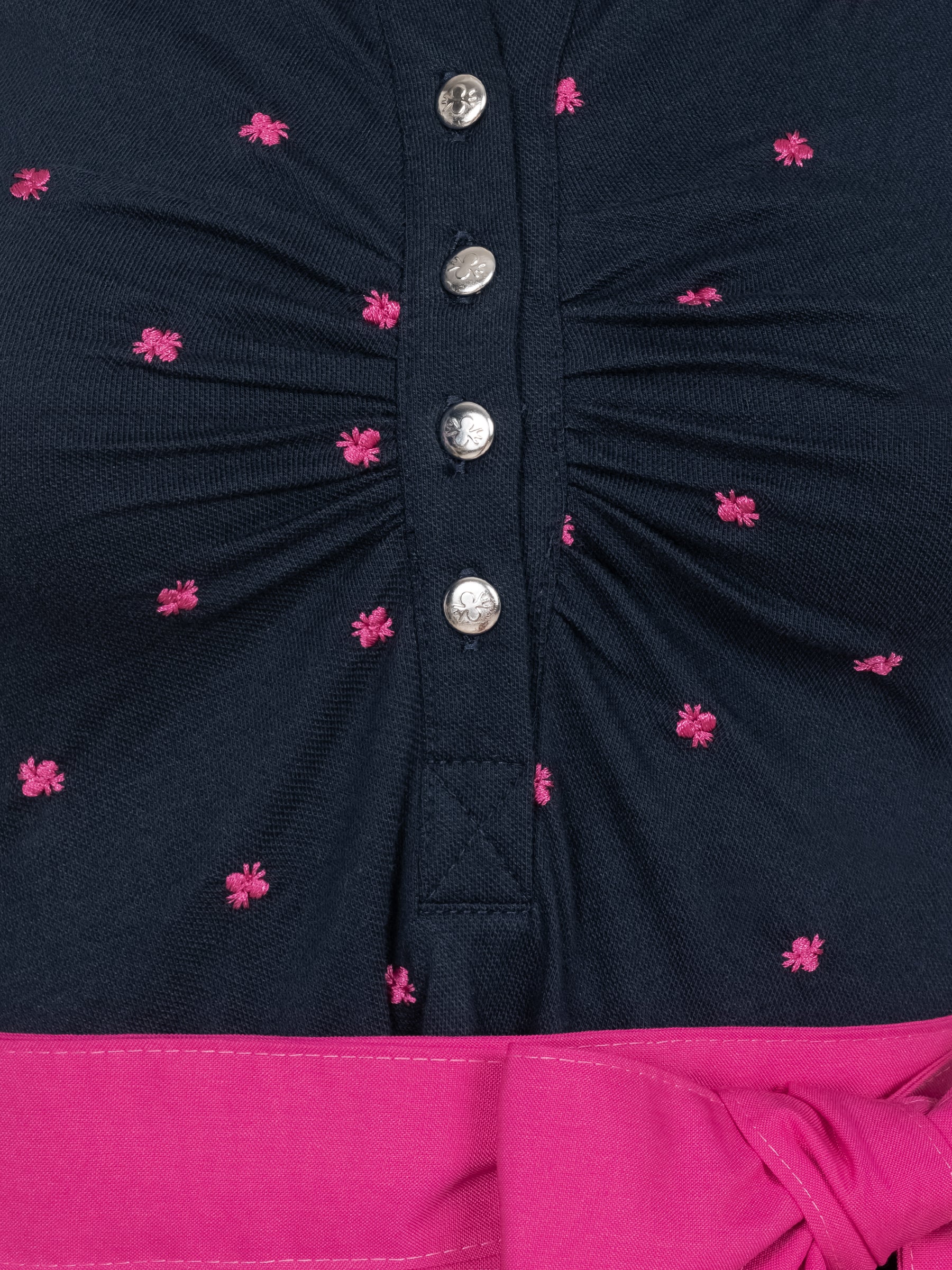 Pleamle Damen Tellerrock Kleid ohne Arm Blau/Magenta