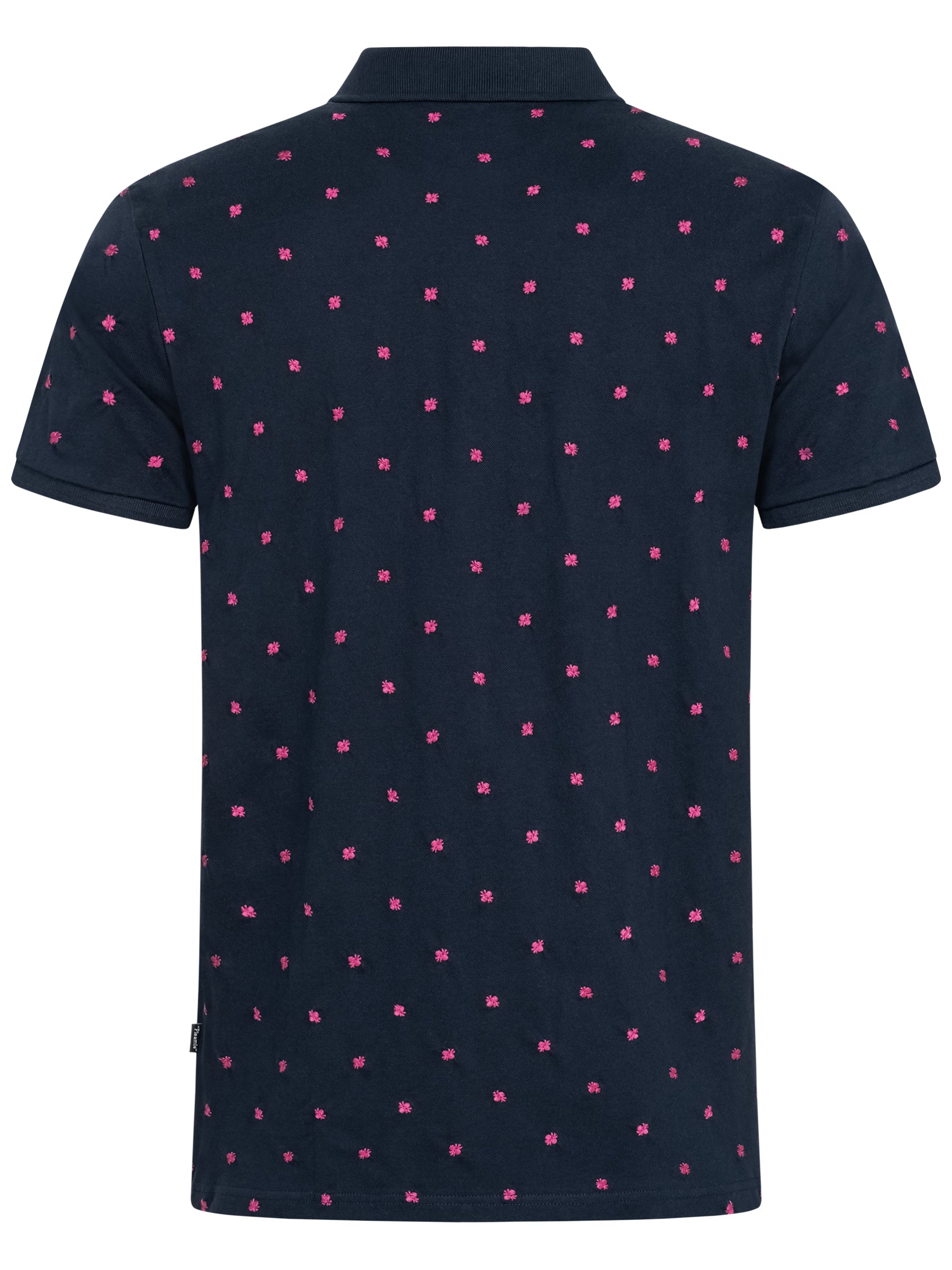 Pleamle Herren Polo Elasthan Blau/Magenta