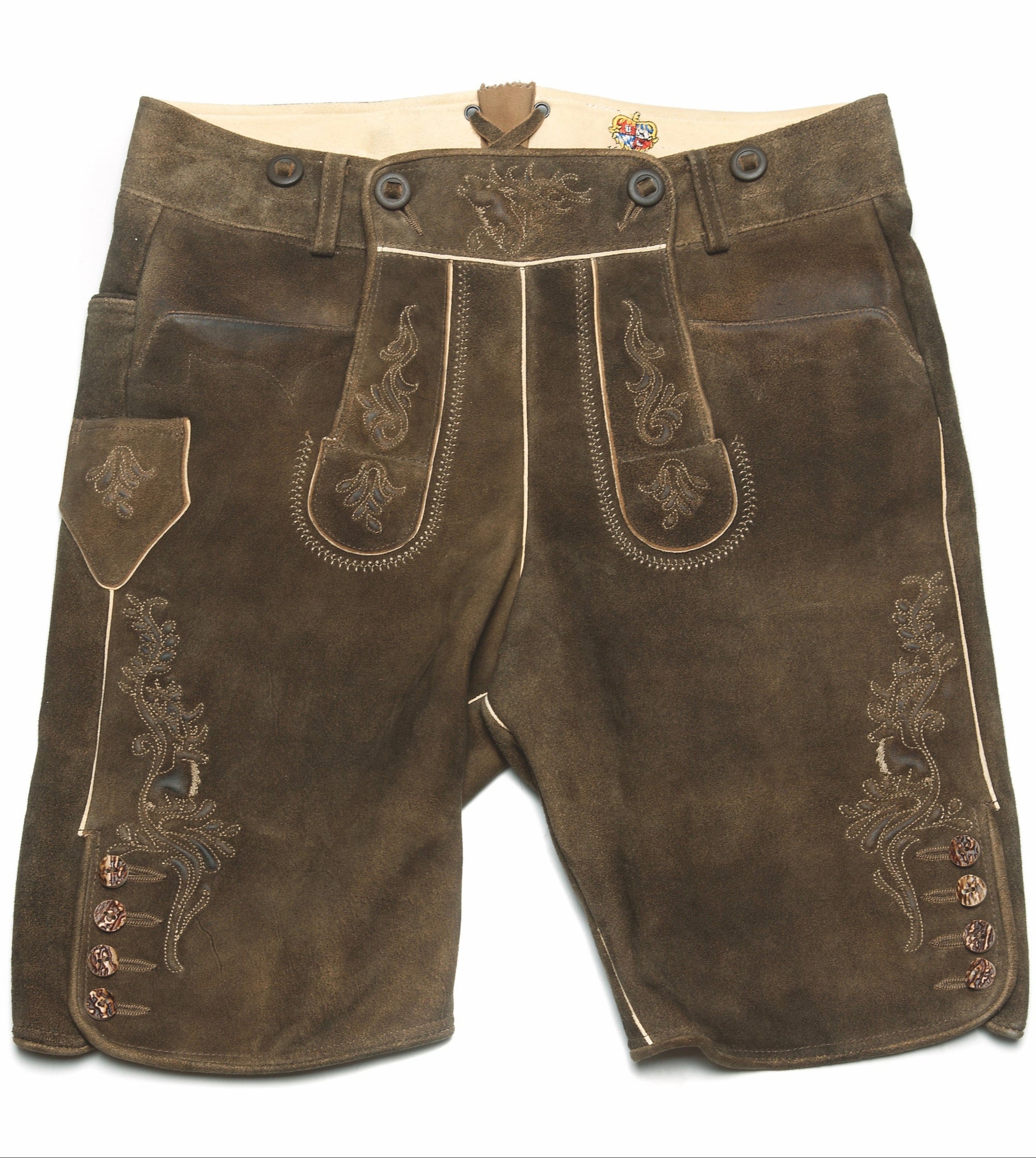 Herren Lederhose Lampoding Ziege Bisam
