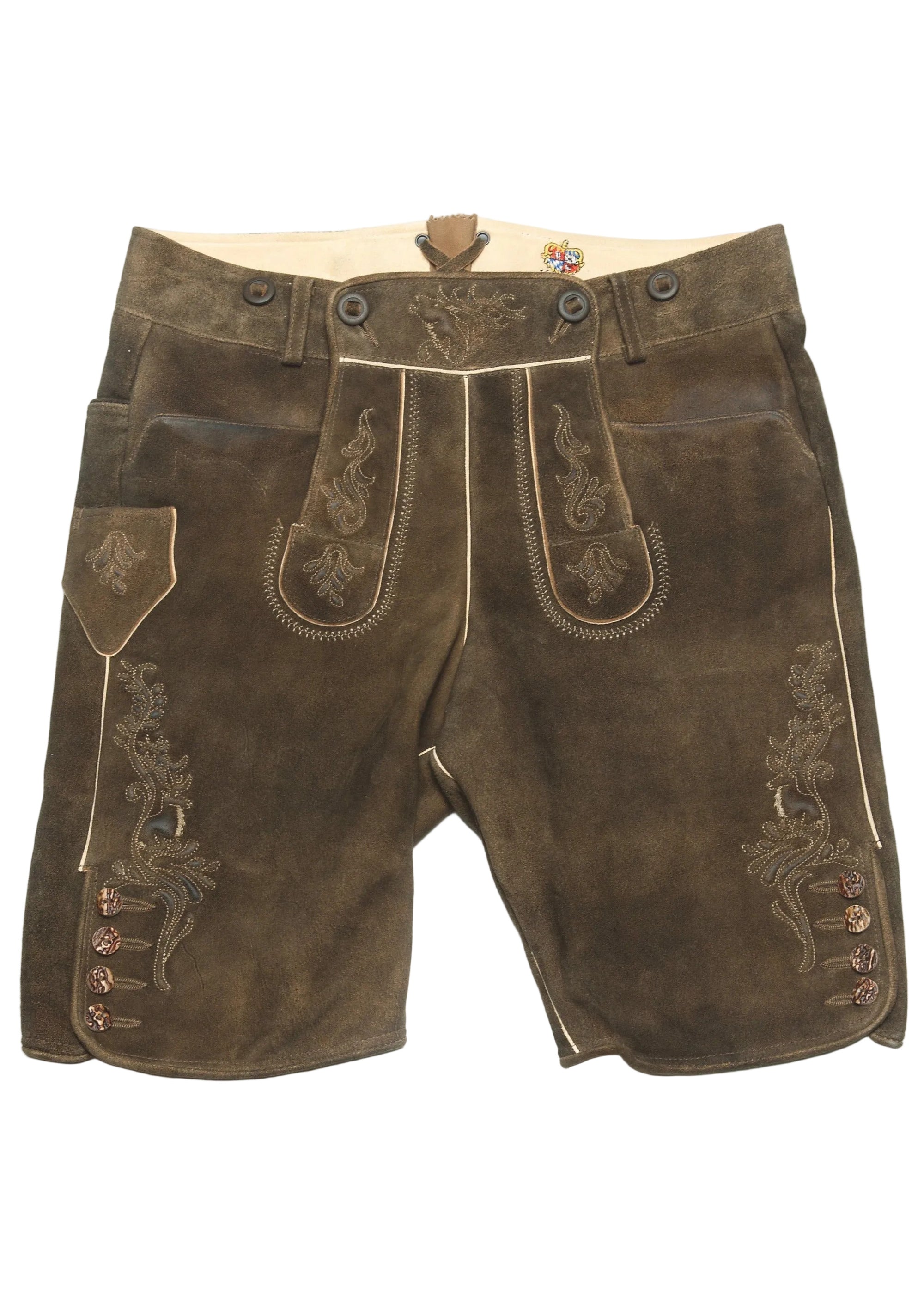 Herren Herren Lederhose Lampoding Ziege Bisam