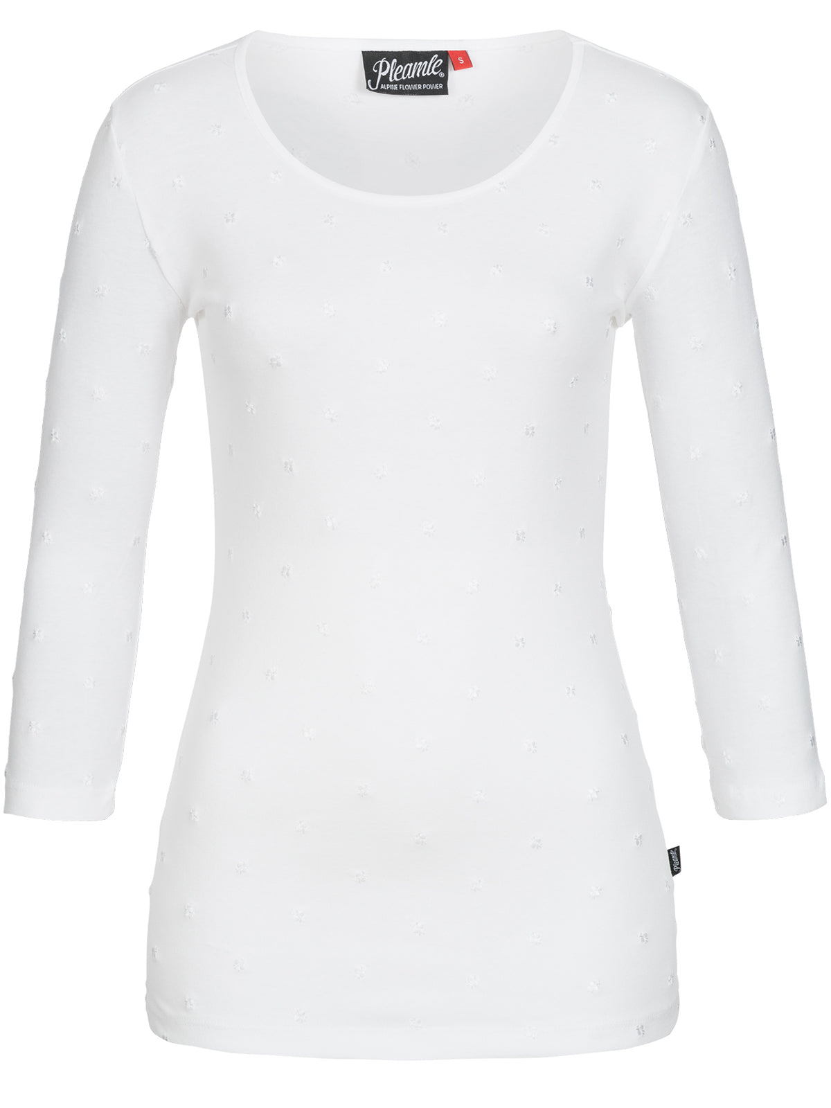 Pleamle Damen Shirt dreiviertel Tit weiss